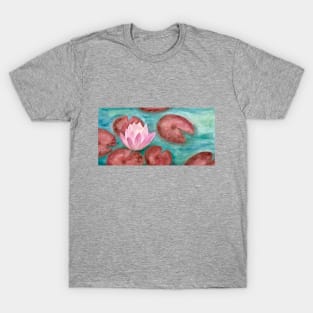 waterlily in a pond, watercolor T-Shirt